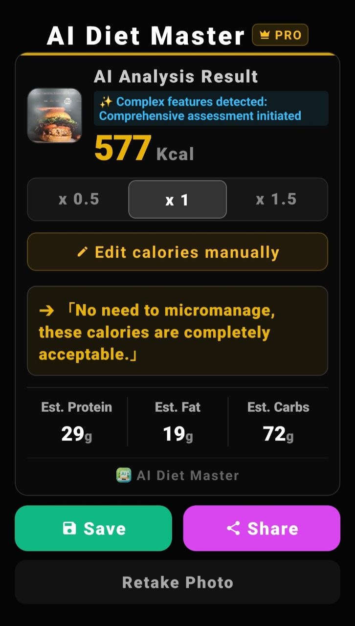 AI meal estimates